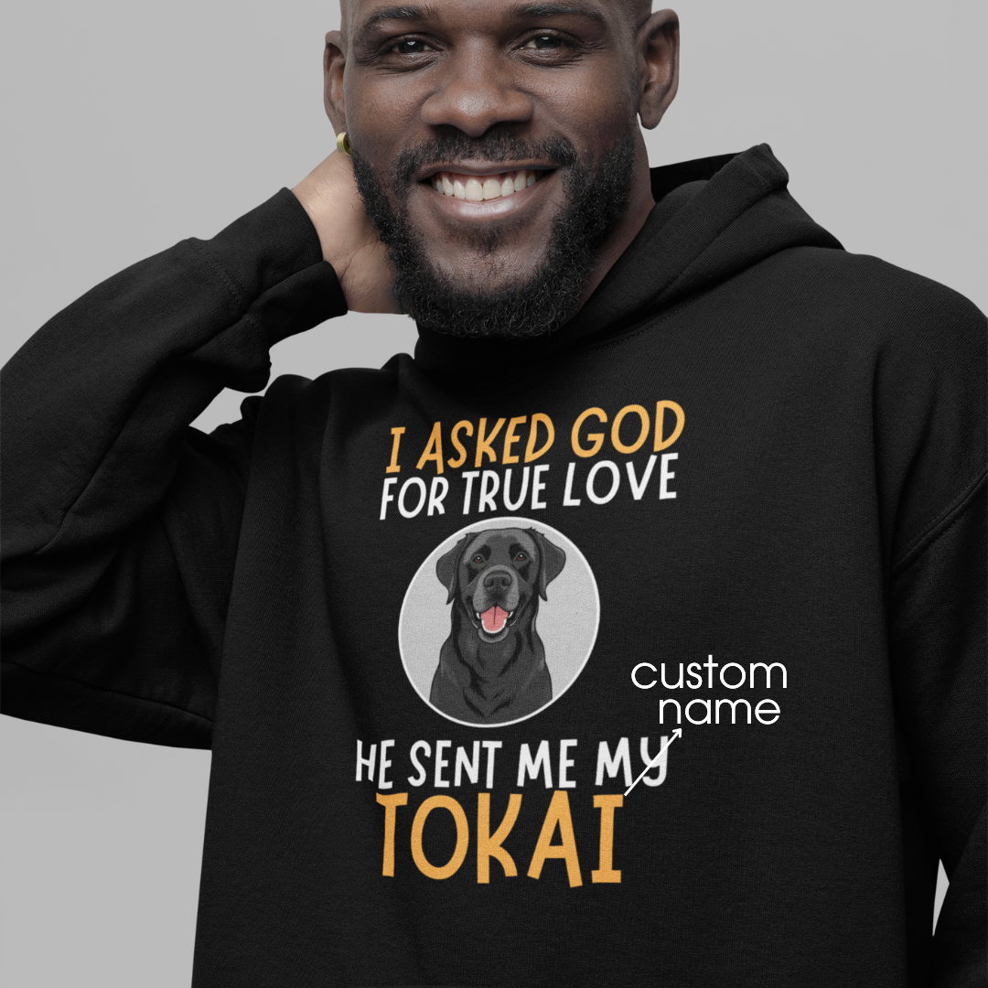Labrador Retriever : God True Love Oversized  Hoodie Unisex (Black)