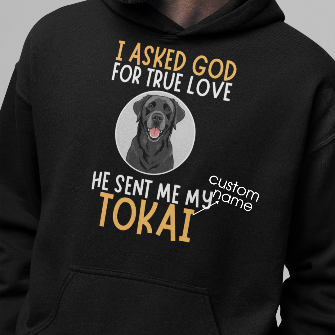 Labrador Retriever : God True Love Oversized  Hoodie Unisex (Black)