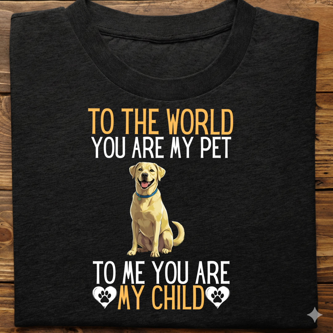 Labrador : To The World Child Tshirt Unisex(Yellow)