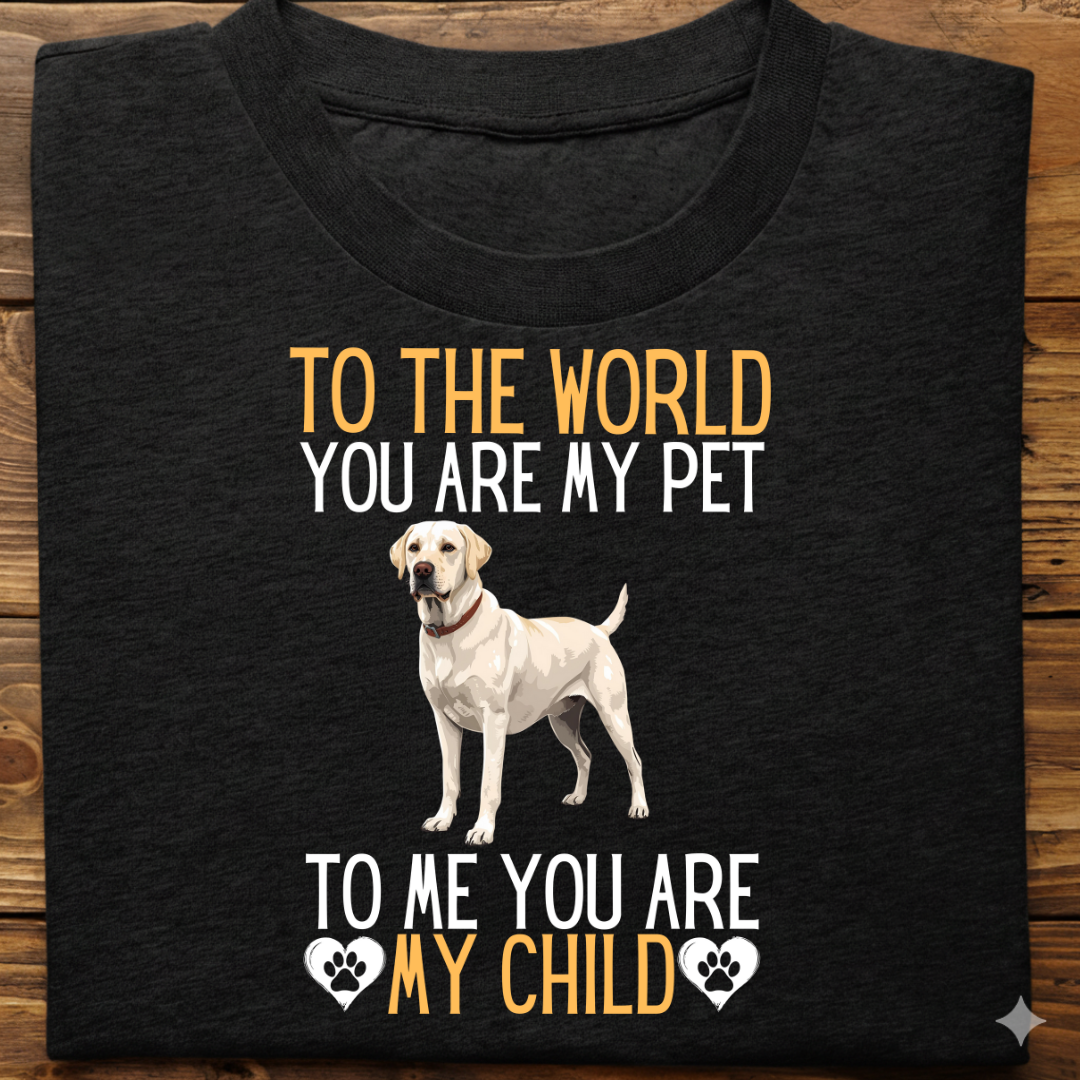 Labrador : To The World Child Tshirt Unisex(White)