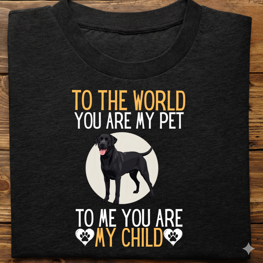 Labrador : To The World Child Tshirt Unisex(Black)