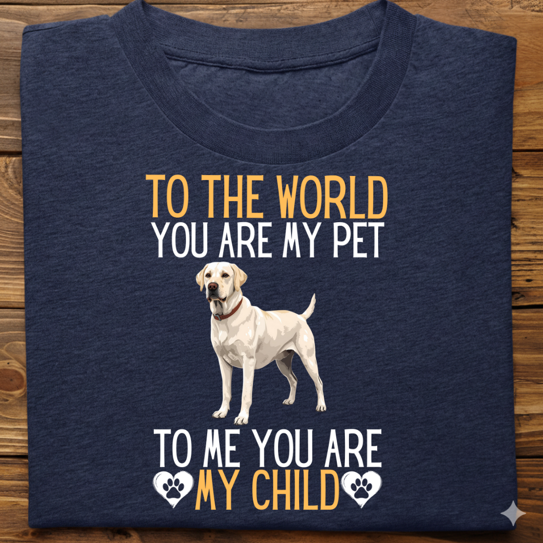 Labrador : To The World Child Tshirt Unisex(White)