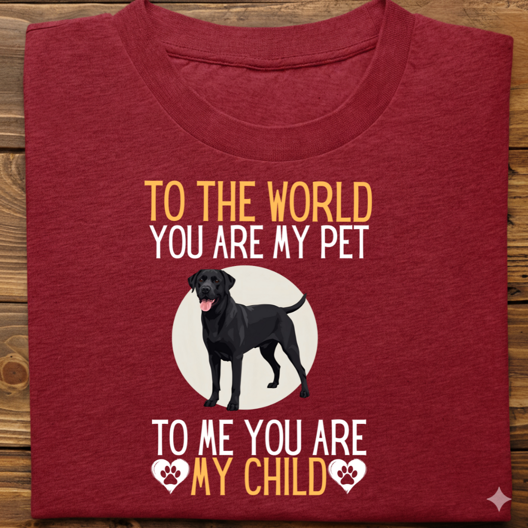 Labrador : To The World Child Tshirt Unisex(Black)