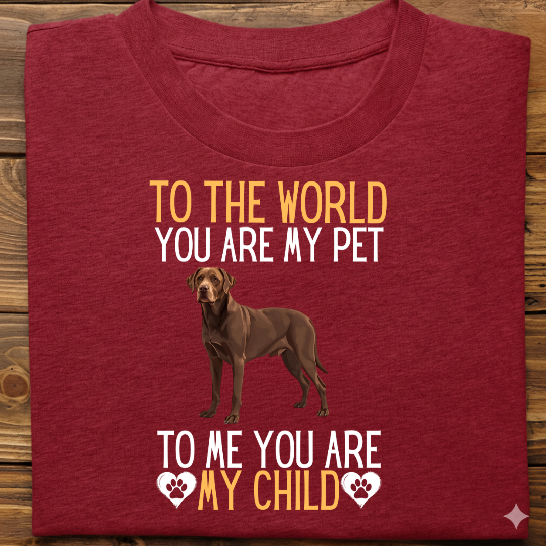 Labrador : To The World Child Tshirt Unisex(Brown)