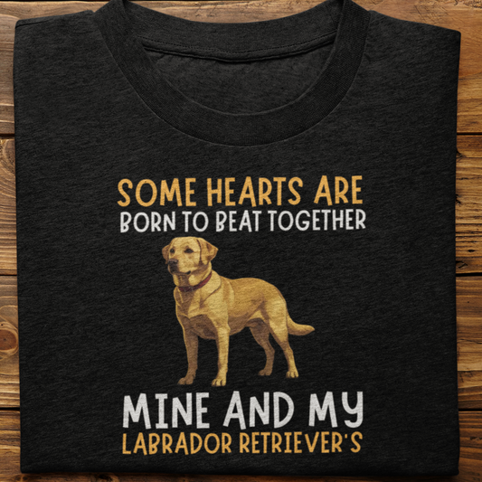 Labrador Retriever : Some Hearts Are Born Tshirt Unisex(Yellow)