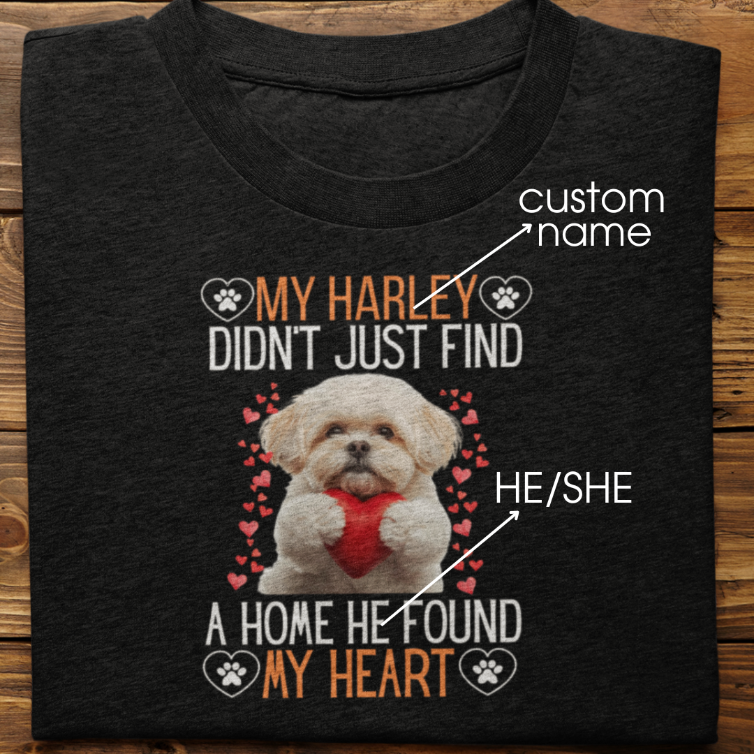 Lhasa Apso : He Found My Heart Tshirt Unisex