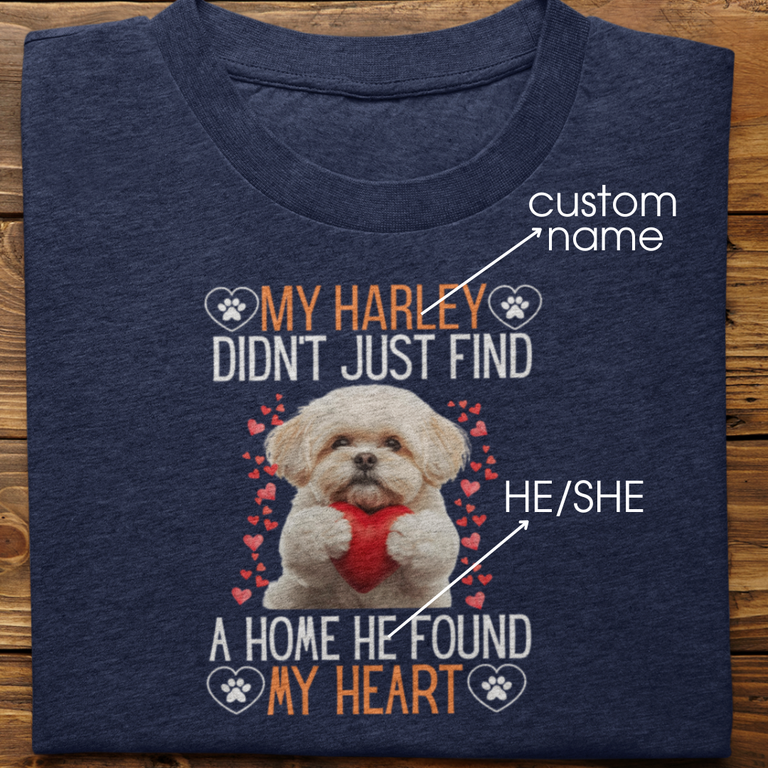 Lhasa Apso : He Found My Heart Tshirt Unisex