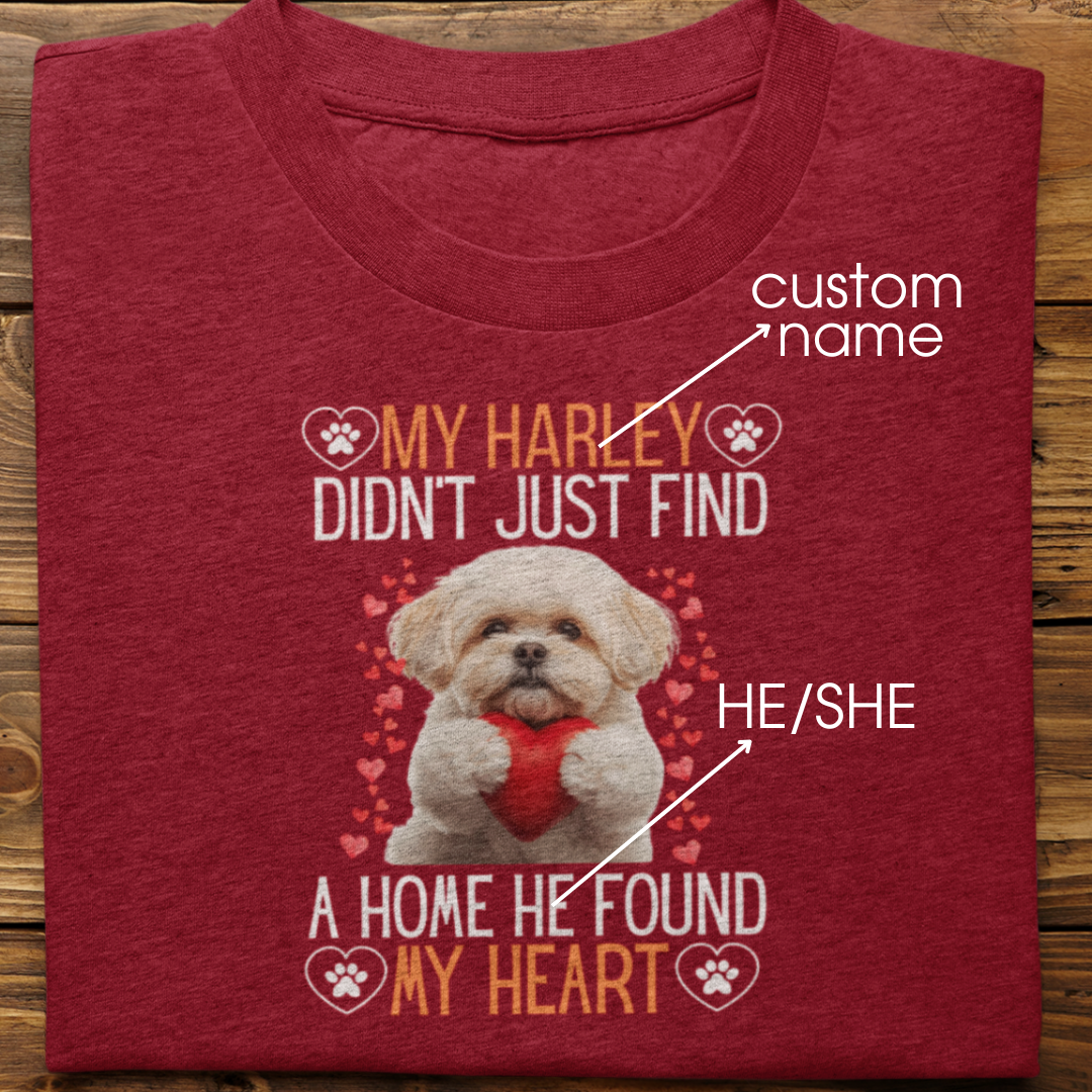 Lhasa Apso : He Found My Heart Tshirt Unisex