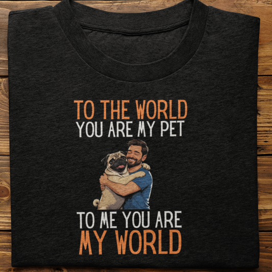 Pug : To the World Hug Tshirt unisex(Male)