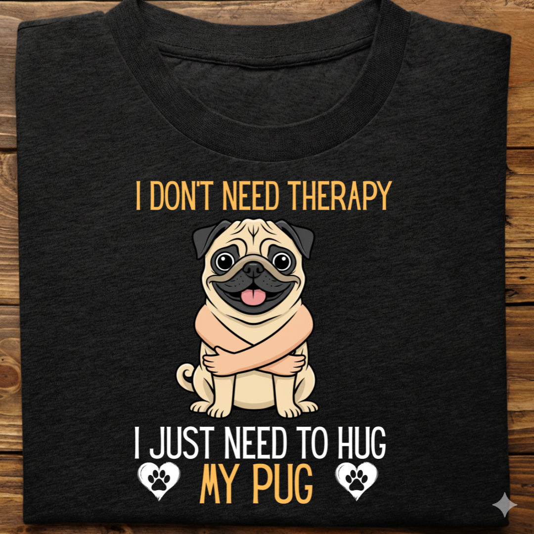 Pug : Therapy Hug Tshirt Unisex