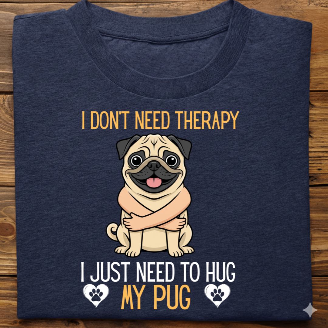 Pug : Therapy Hug Tshirt Unisex