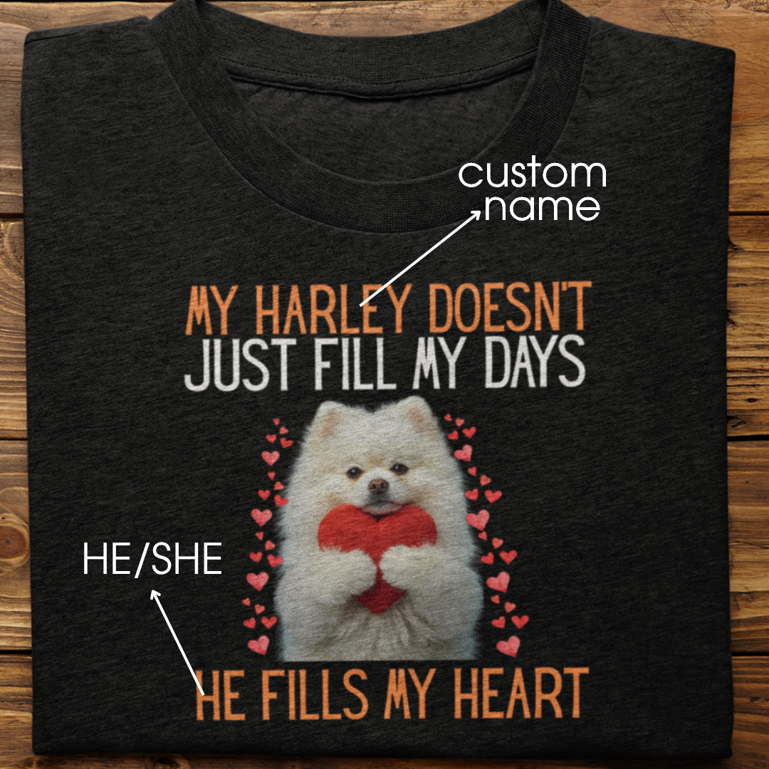 Pomeranian : He Fills My Heart Tshirt Unisex
