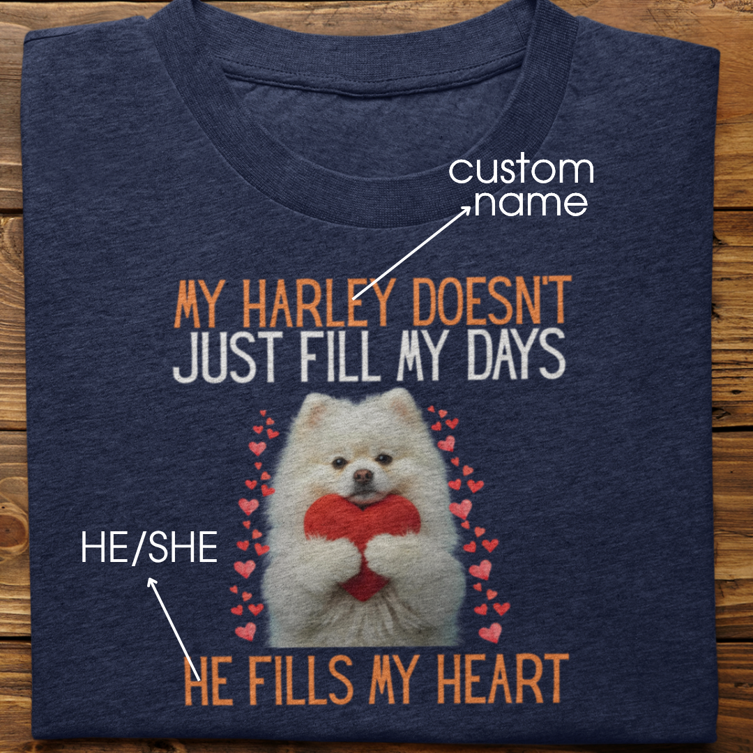 Pomeranian : He Fills My Heart Tshirt Unisex