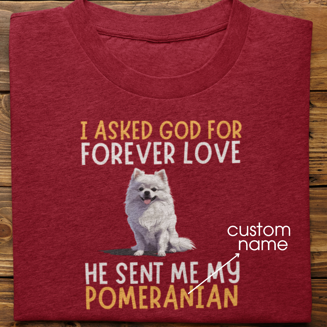 Pomernian : I asked God for Forever love Tshirt Unisex