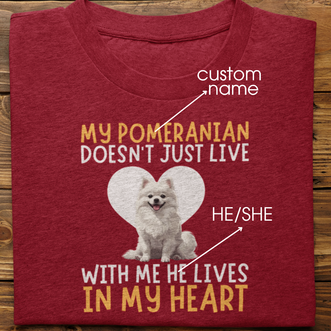 Pomeranian : My Pomaernian Doesn't Just Live Tshirt Unisex