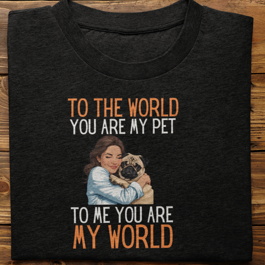 Pug : To the World Hug Tshirt unisex(Female)