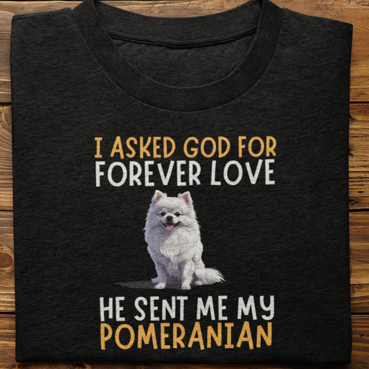 Pomernian : I asked God for Forever love Tshirt Unisex