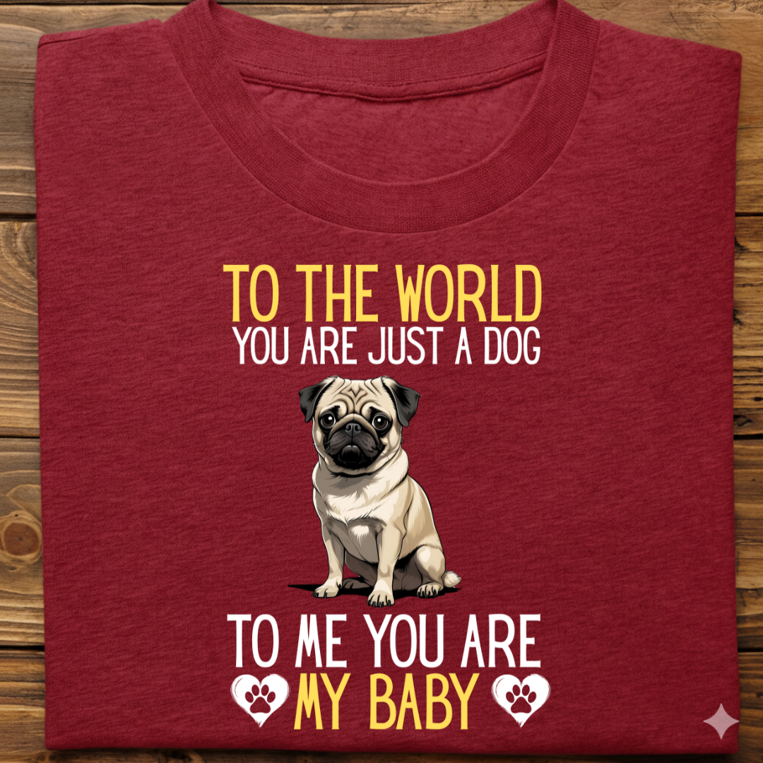 Pug : To World Baby Tshirt Unisex