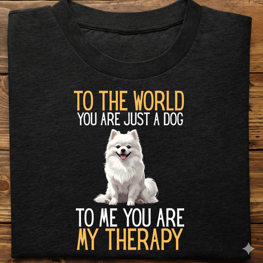 Pomeranian : Just a Dog World Therapy Tshirt Unisex
