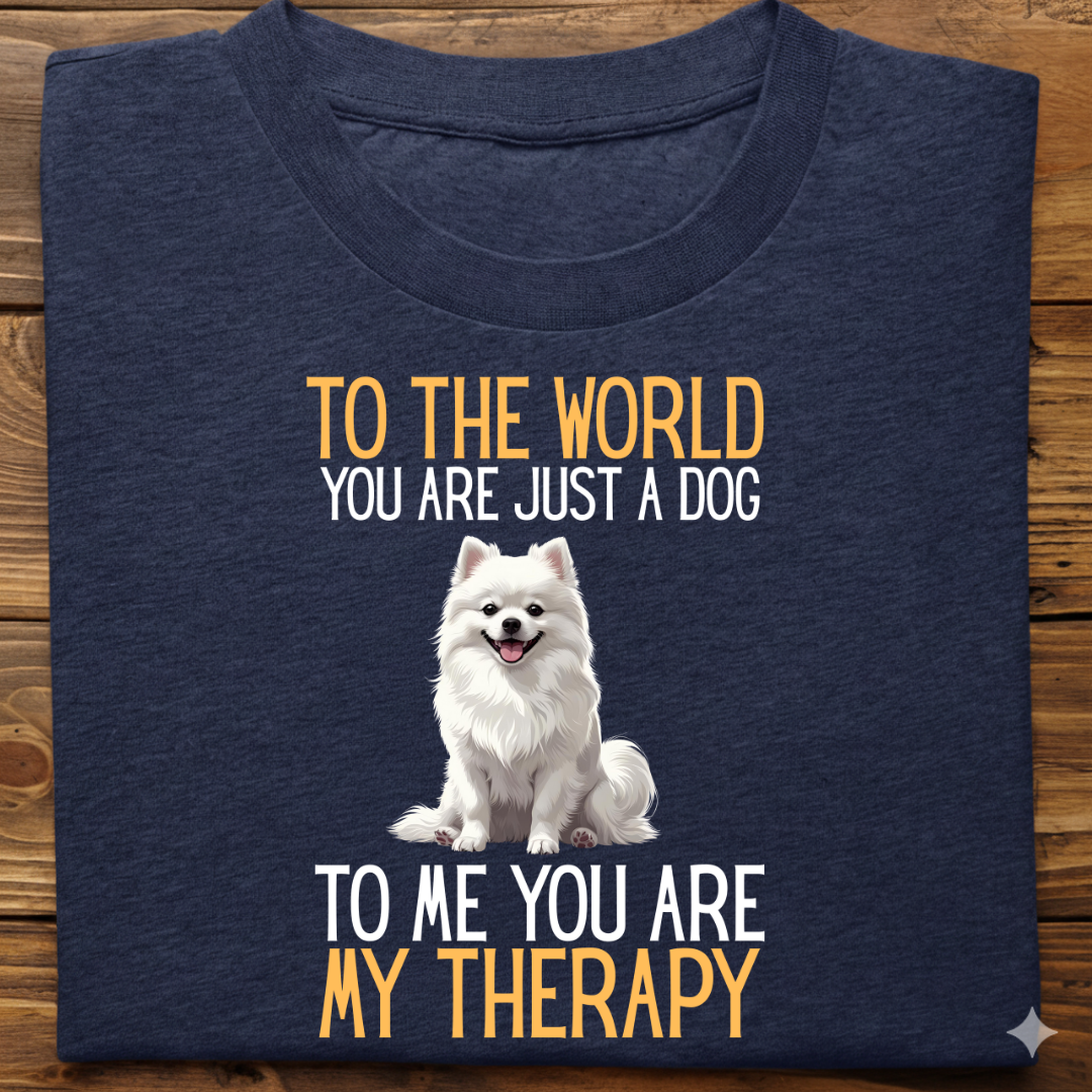 Pomeranian : Just a Dog World Therapy Tshirt Unisex
