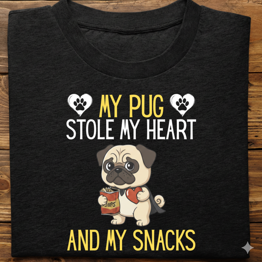 Pug : Stole My Snacks Tshirt Unisex