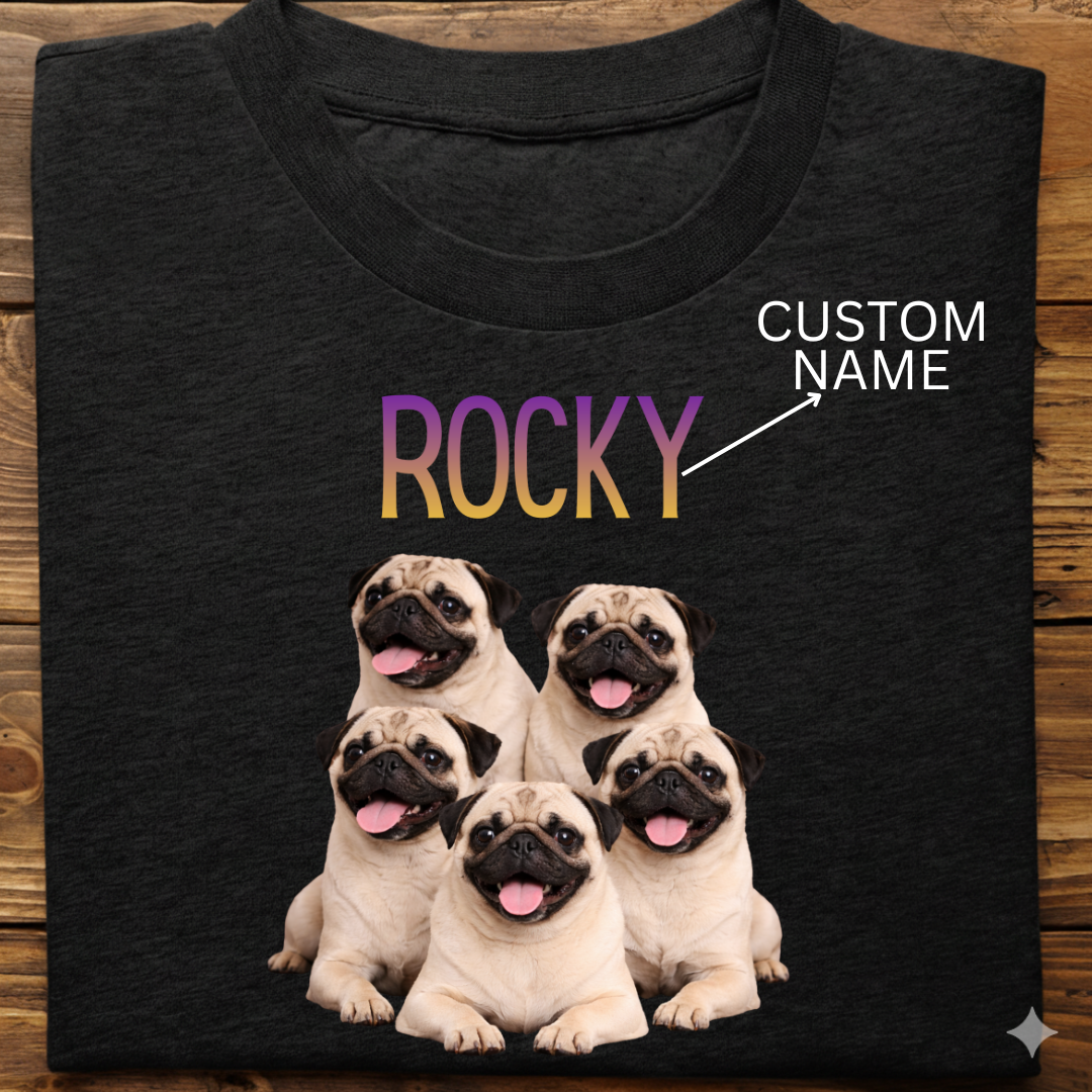 Pug : ilustration Tshirt Unisex