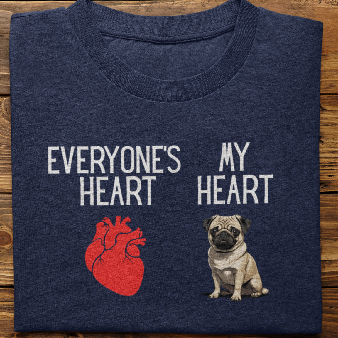 Pug : My Heart Tshirt unisex