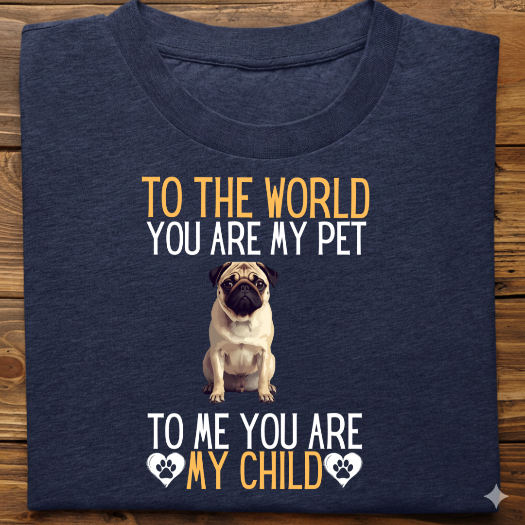 Pug : To The World Child Tshirt Unisex