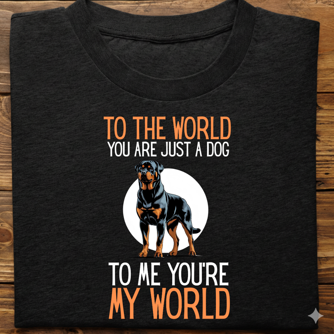 Rottweiler : Just A Dog world Tshirt Unisex