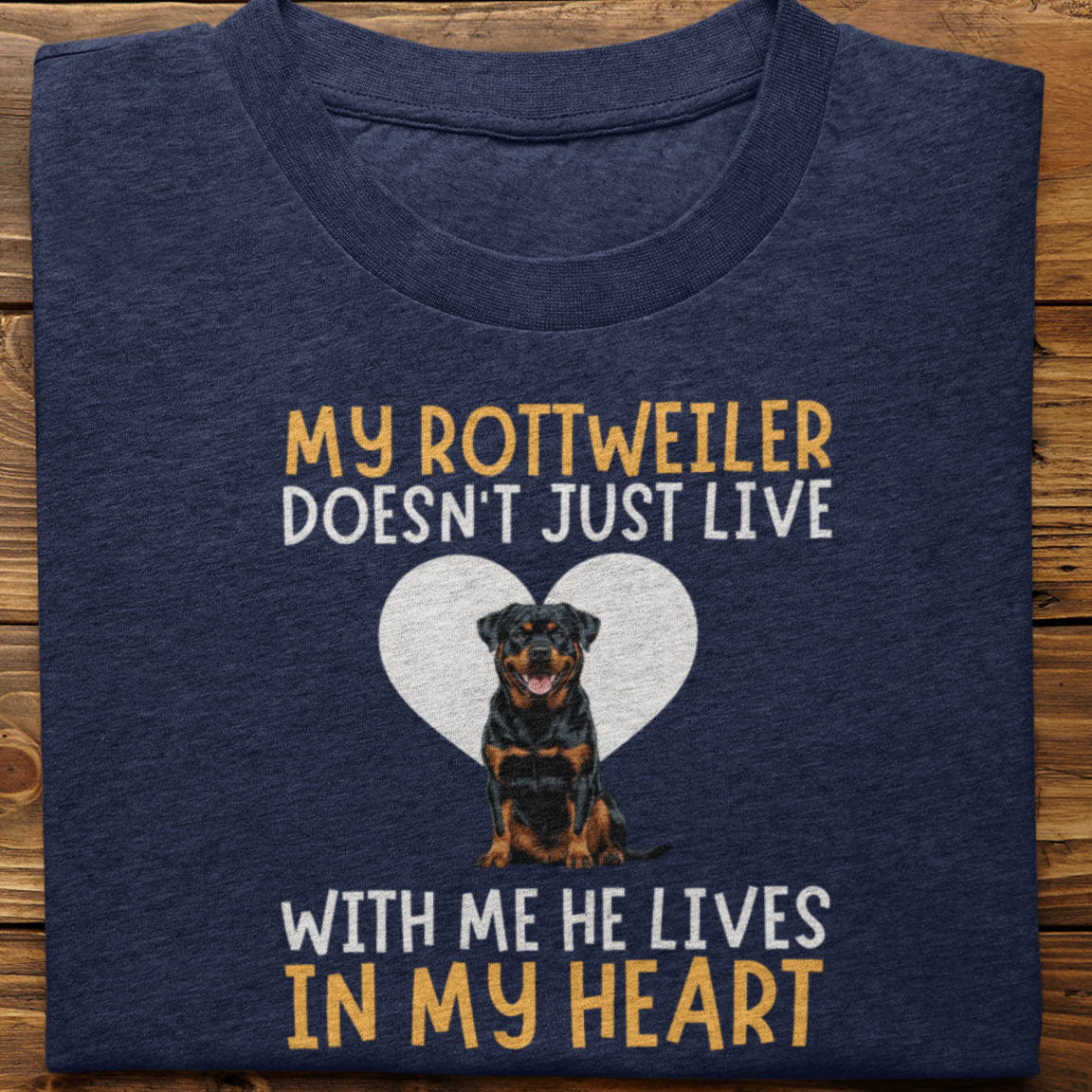 Rottweiler  : My Rottweiler Doesn't Just Live Tshirt Unisex(He)