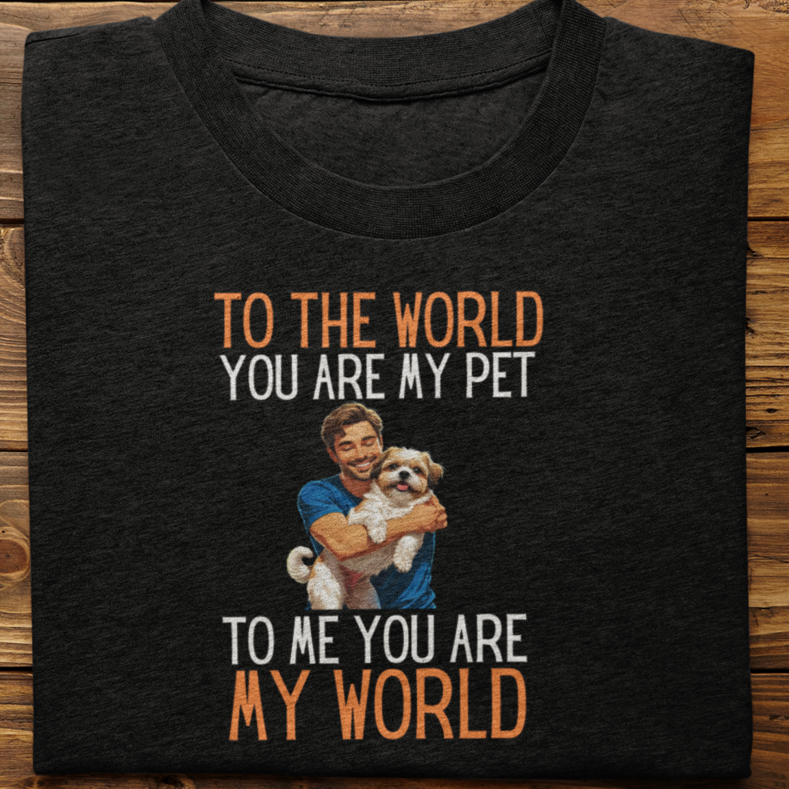 Shihtzu : To the World Hug Tshirt unisex(Male)