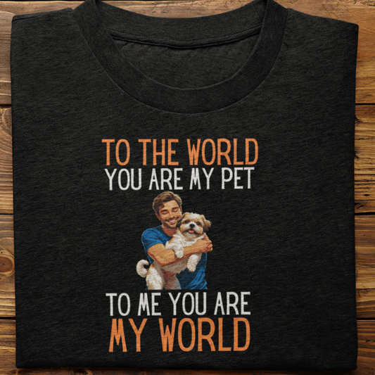 Shihtzu : To the World Hug Tshirt unisex(Male)