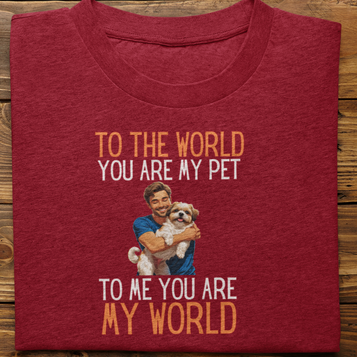 Shihtzu : To the World Hug Tshirt unisex(Male)