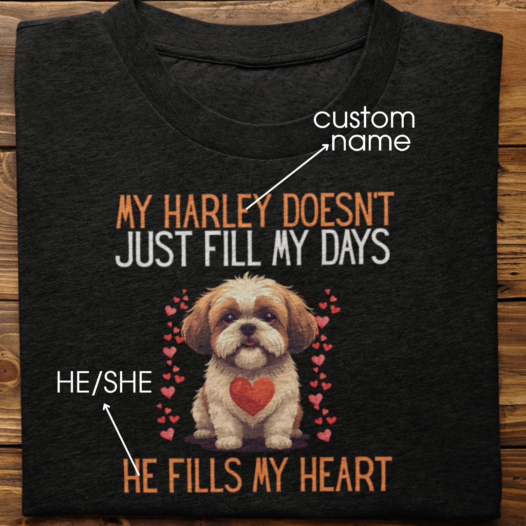 Shihtzu : He Fills My Heart Tshirt Unisex