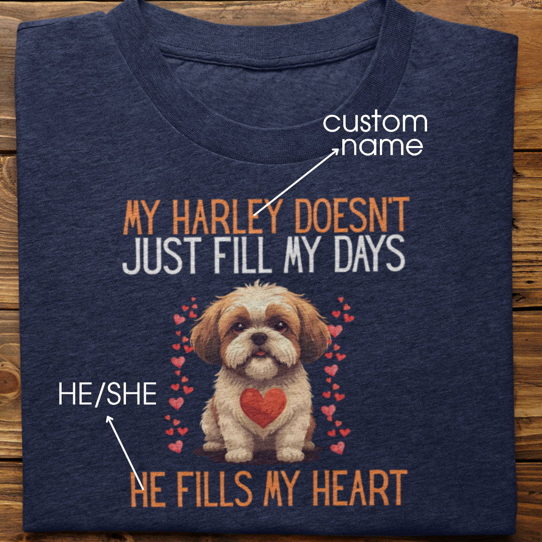 Shihtzu : He Fills My Heart Tshirt Unisex