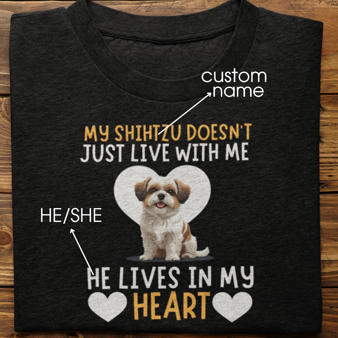 Shihtzu : My Shihtzu Doesn't Just Live Tshirt Unisex