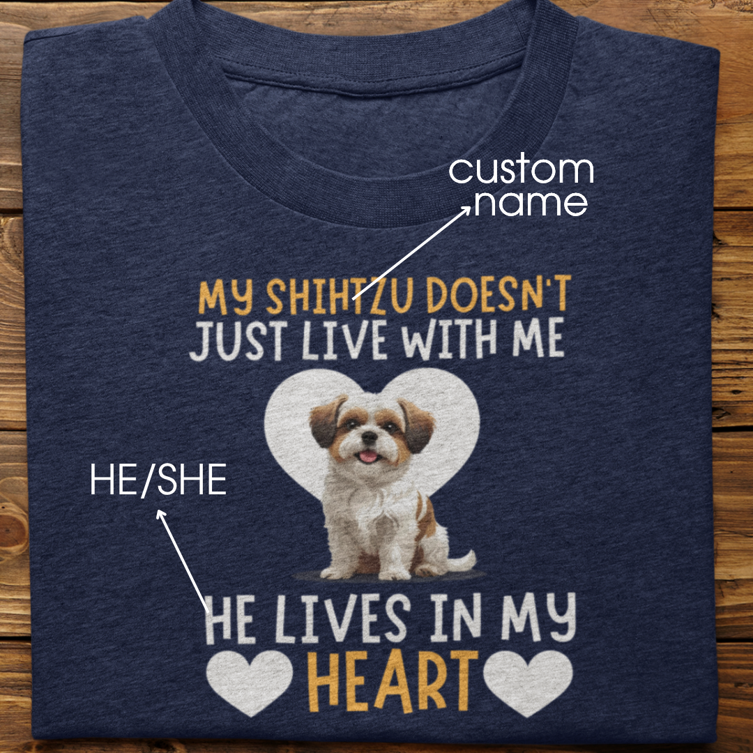 Shihtzu : My Shihtzu Doesn't Just Live Tshirt Unisex