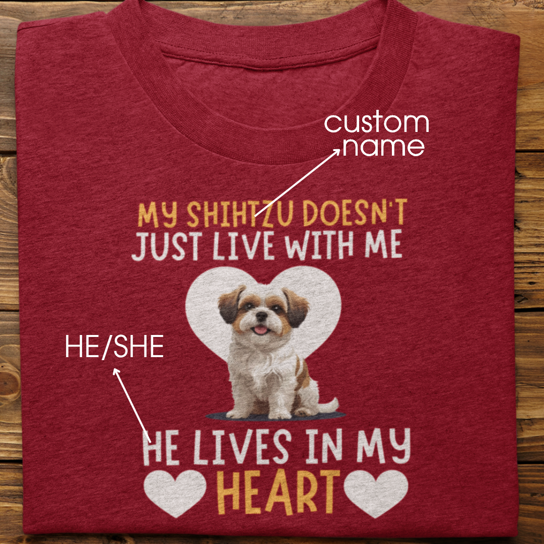 Shihtzu : My Shihtzu Doesn't Just Live Tshirt Unisex
