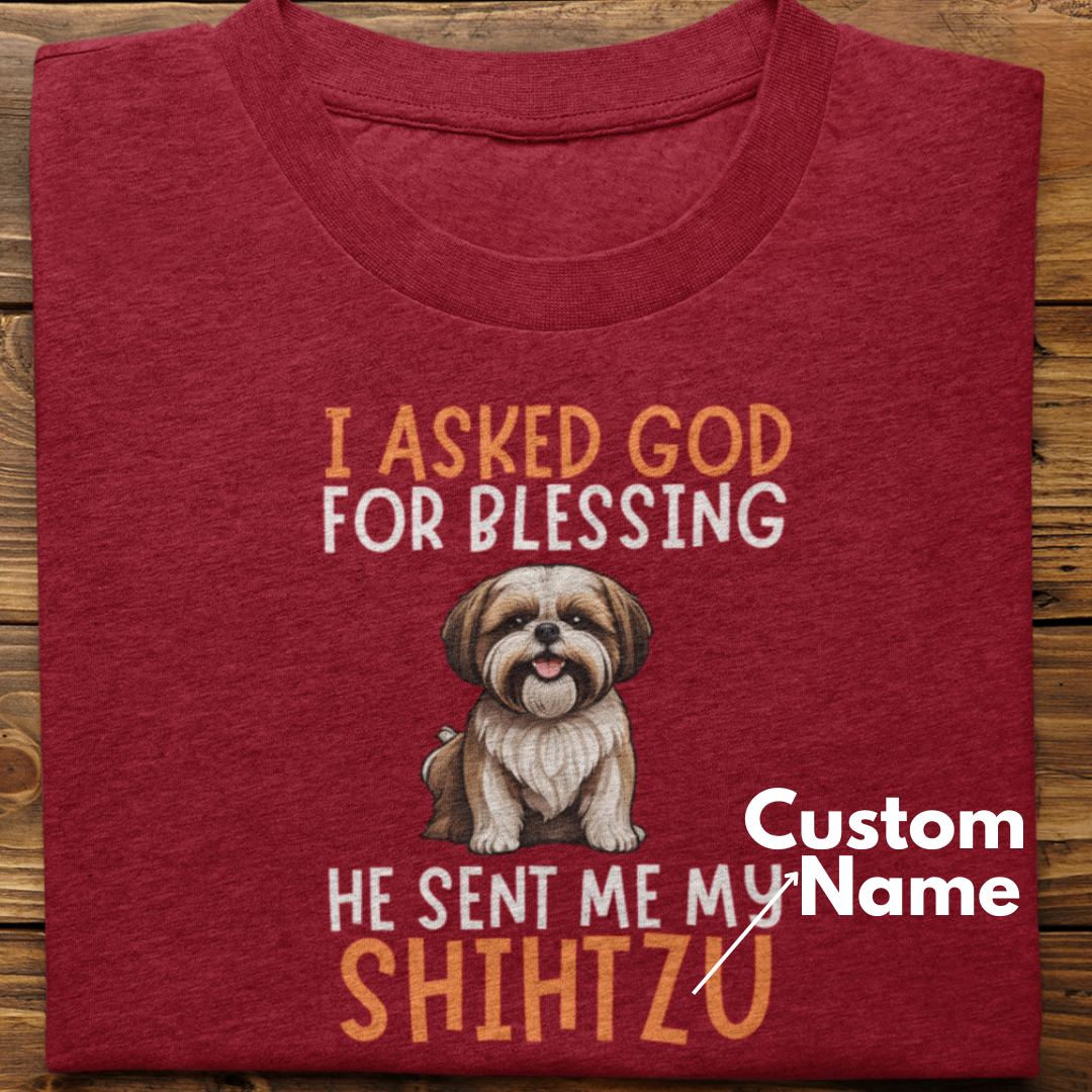 Shihtzu : I Asked God For Blessing Tshirt Unisex (Custom)