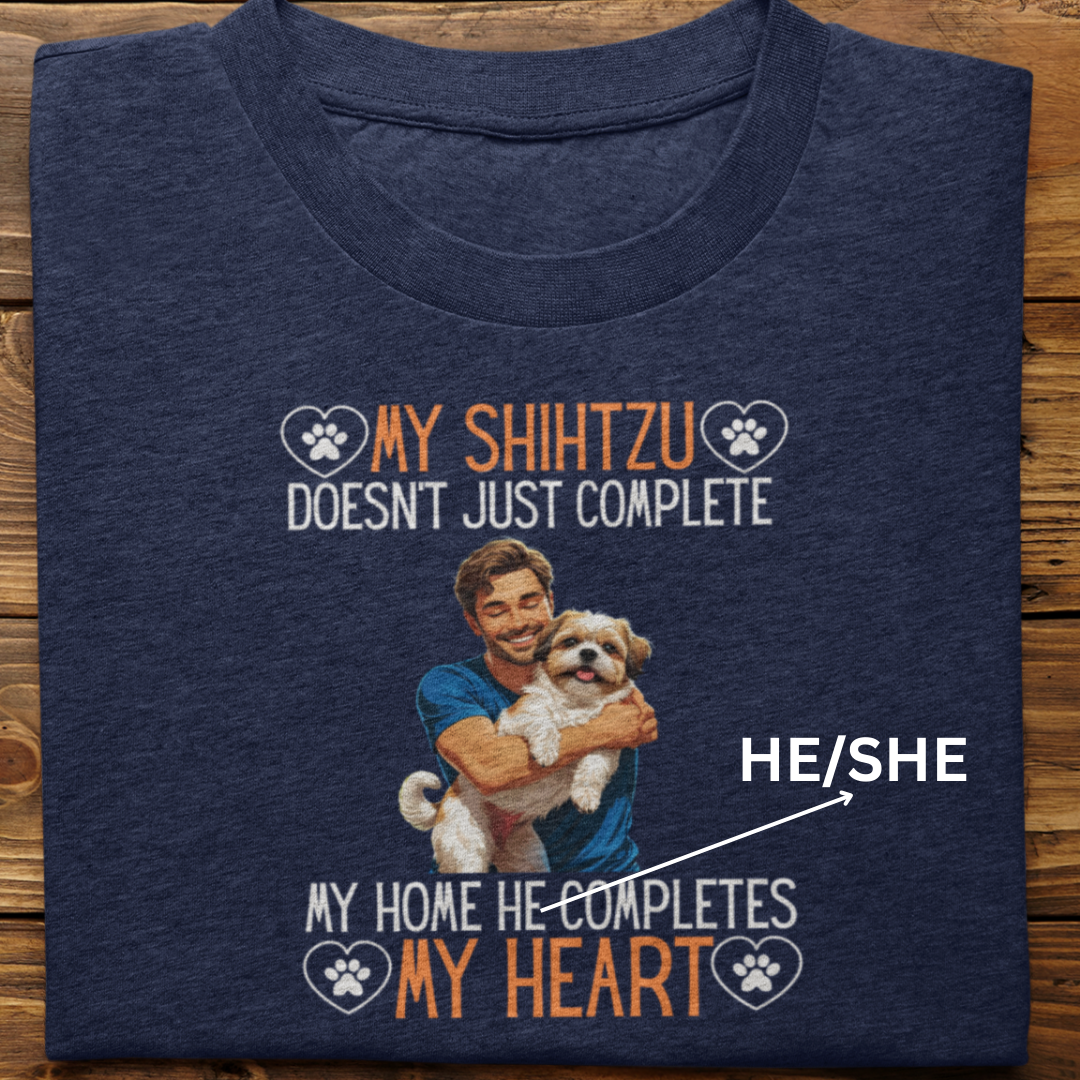 Shihtzu : My Shihtzu Completes My Heart Tshirt Unisex(Male)