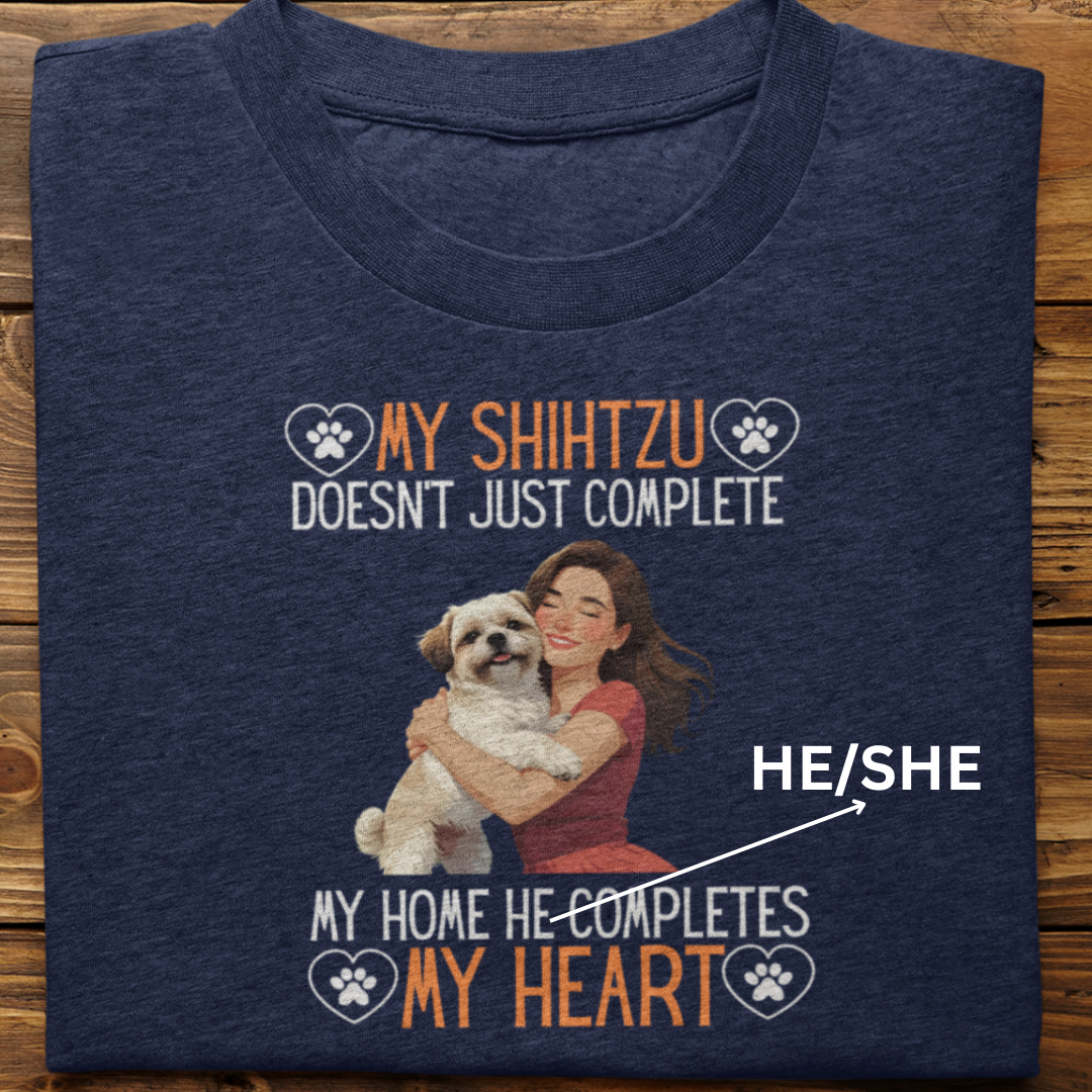 Shihtzu : My Shihtzu Completes My Heart Tshirt Unisex(Female)